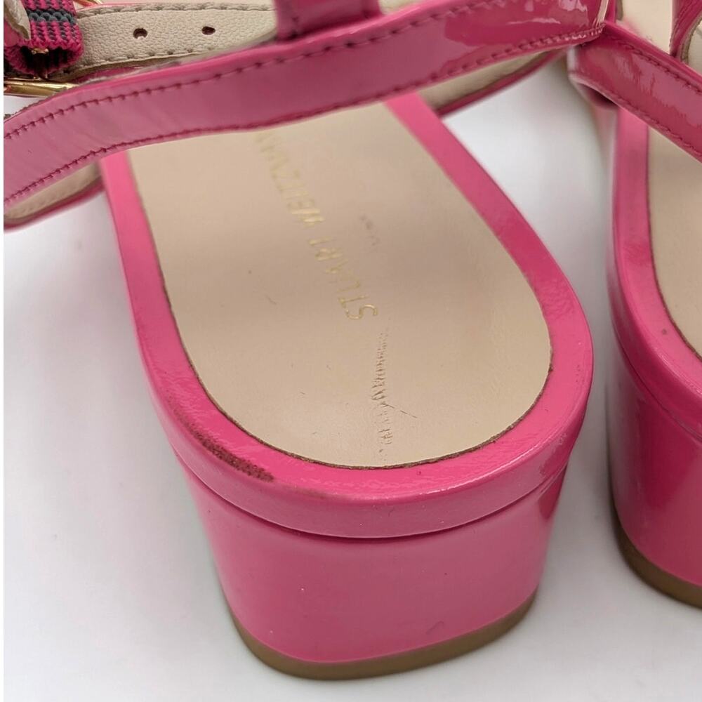Stuart Weitzman Grecian Buckle Wedge Sandal Women's Peonia Size US9B EU39.5 - Picture 11 of 13